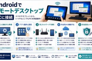 Android端末からPCへリモートデスクトップ接続する流れと安全設定を整理した図解