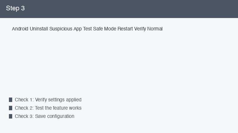 Android Uninstall Suspicious App Test Safe Mode Restart Verify Normal