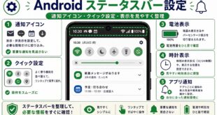 Androidステータスバーのアイコンや通知バー設定を整理した図解