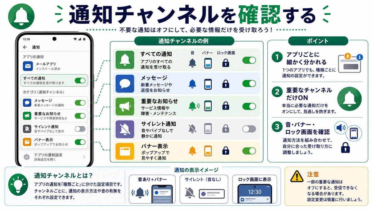 通知チャンネルの確認の図解