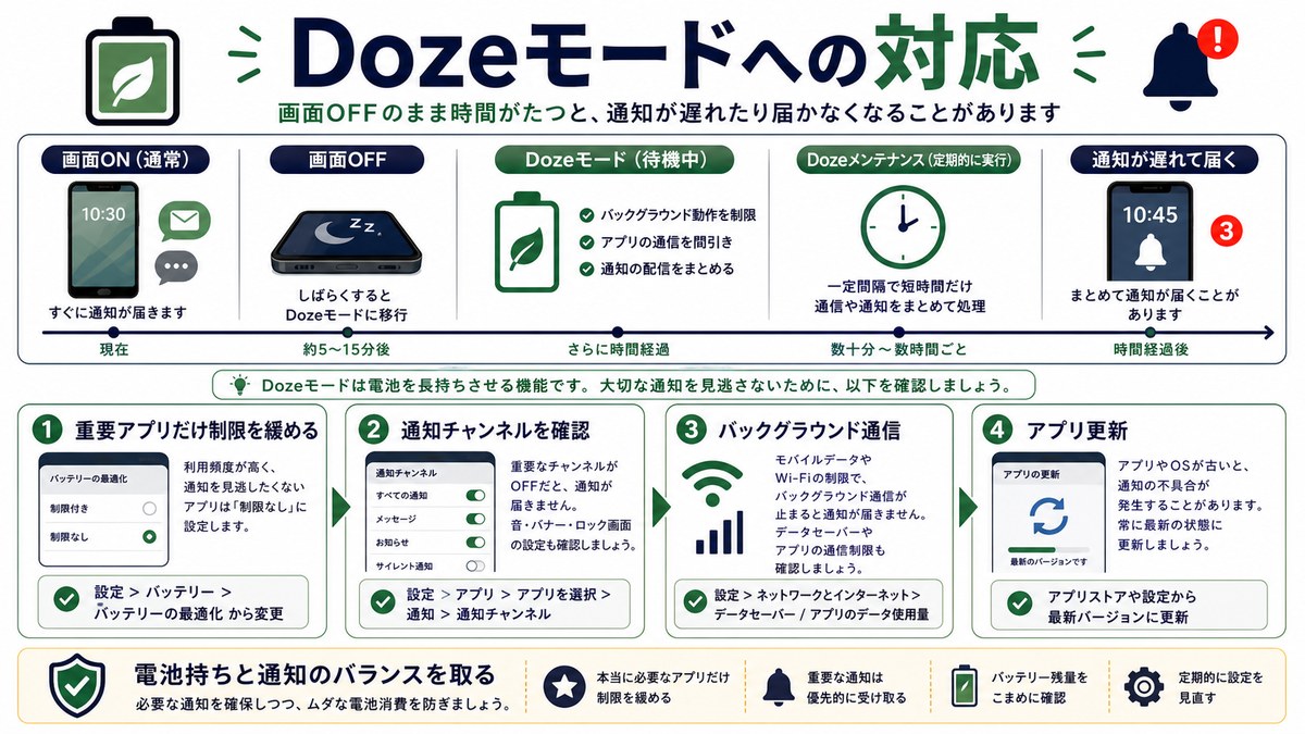 低電力状態への対応の図解