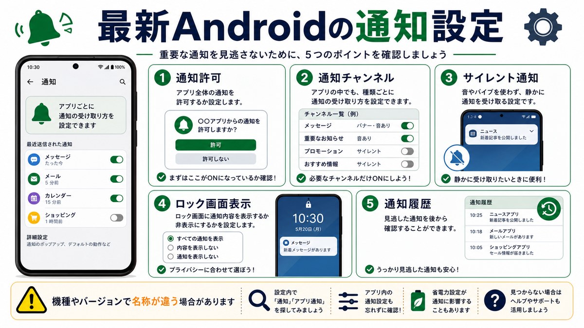 最新Android通知設定の確認の図解