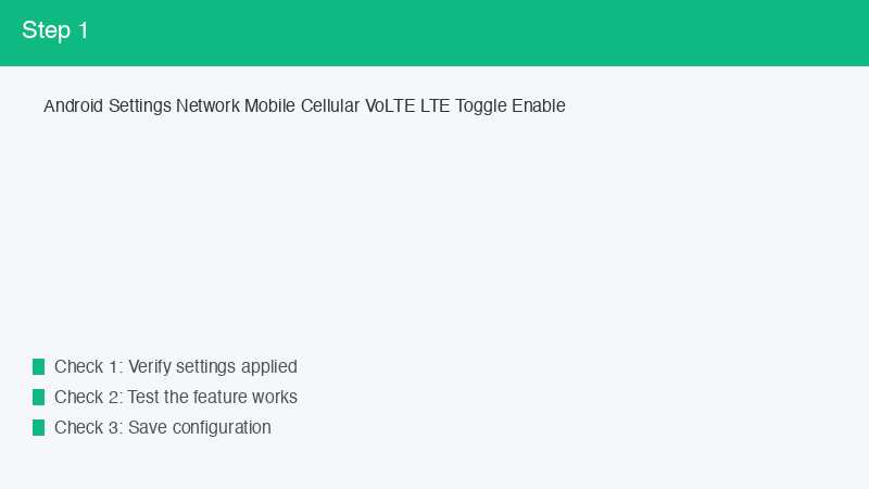 Android Settings Network Mobile Cellular VoLTE LTE Toggle Enable