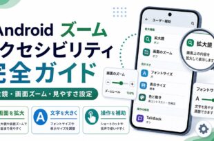 Androidのズームアクセシビリティで拡大鏡や画面ズームや文字サイズや見やすさ設定を整理した日本語アイキャッチ画像