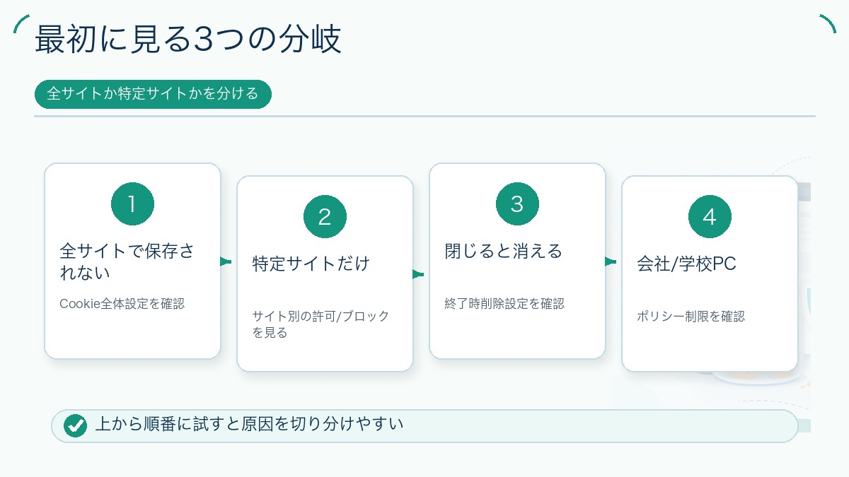 最初に見る3つの分岐を説明する図解