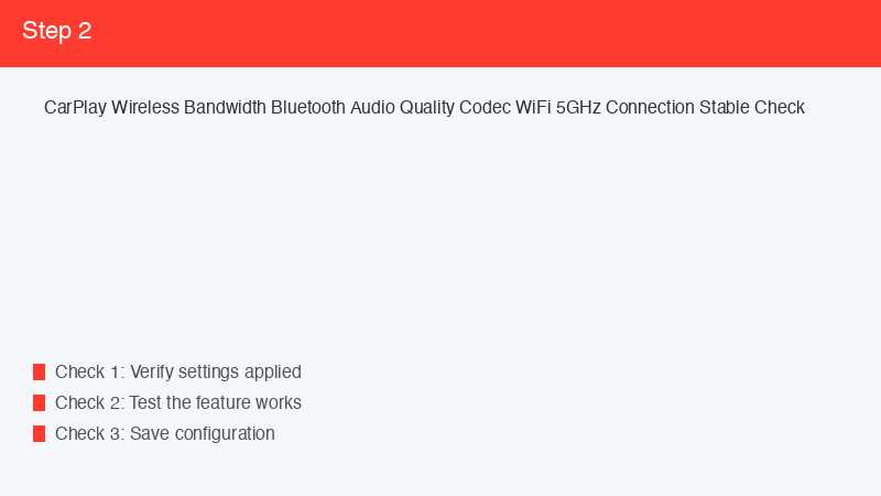 CarPlay Wireless Bandwidth Bluetooth Audio Quality Codec WiFi 5GHz Connection St