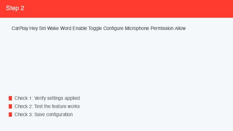 CarPlay Hey Siri Wake Word Enable Toggle Configure Microphone Permission Allow