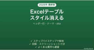 【2026年最新版】Excelのテーブルスタイル(リスト書式)が適用されない・色が消える時の原因と解決法完全ガイド