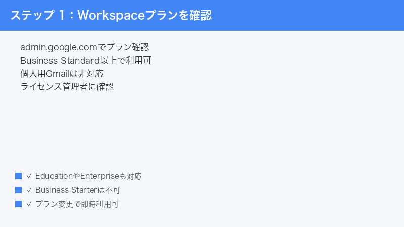 Google Workspace Admin Plan Business Standard License Verify Meet
