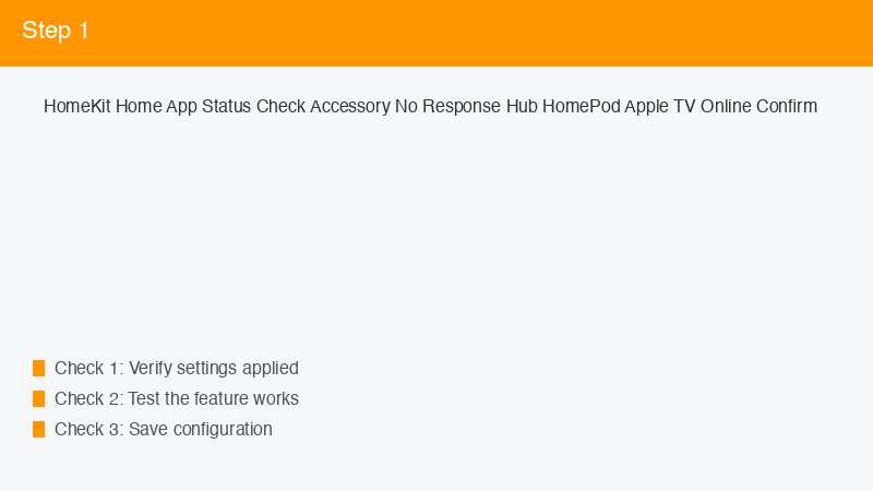 HomeKit Home App Status Check Accessory No Response Hub HomePod Apple TV Online 