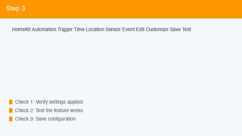 HomeKit Automation Trigger Time Location Sensor Event Edit Customize Save Test