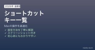 Macショートカットキー一覧と覚え方