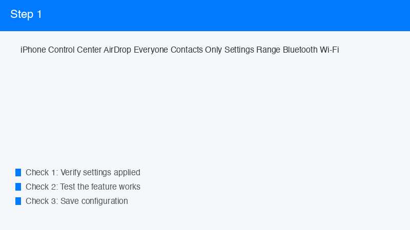 iPhone Control Center AirDrop Everyone Contacts Only Settings Range Bluetooth Wi