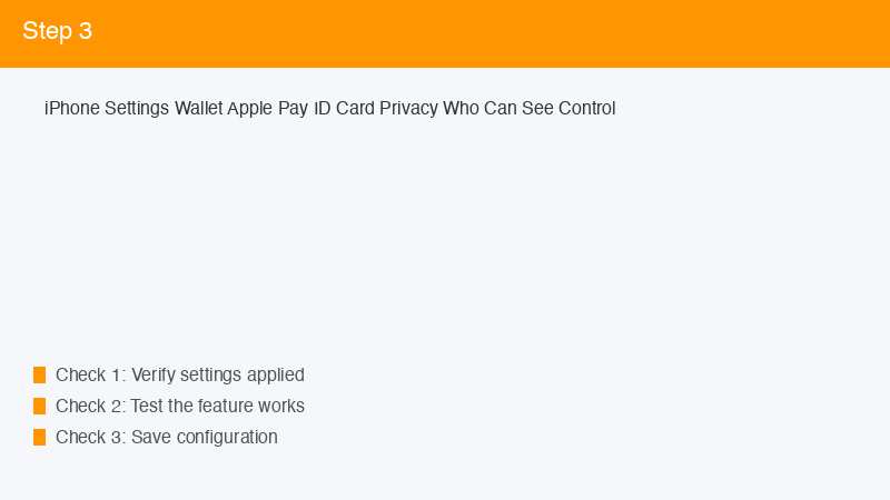 iPhone Settings Wallet Apple Pay ID Card Privacy Who Can See Control