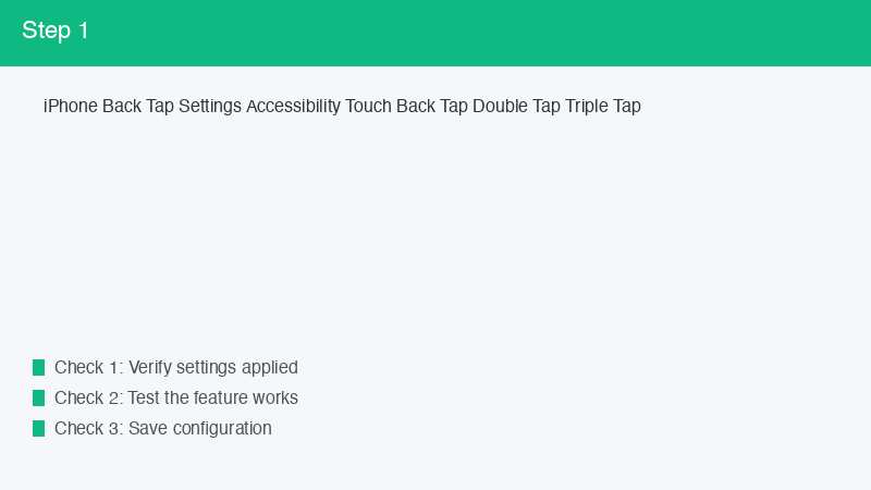iPhone Back Tap Settings Accessibility Touch Back Tap Double Tap Triple Tap