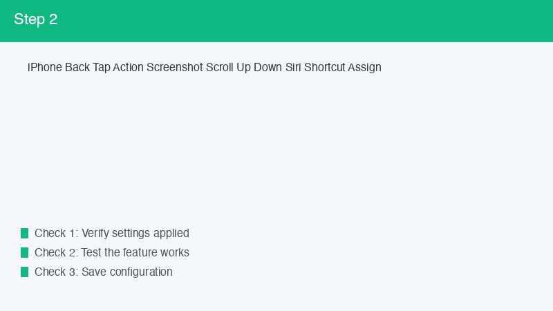 iPhone Back Tap Action Screenshot Scroll Up Down Siri Shortcut Assign