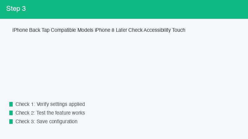 iPhone Back Tap Compatible Models iPhone 8 Later Check Accessibility Touch