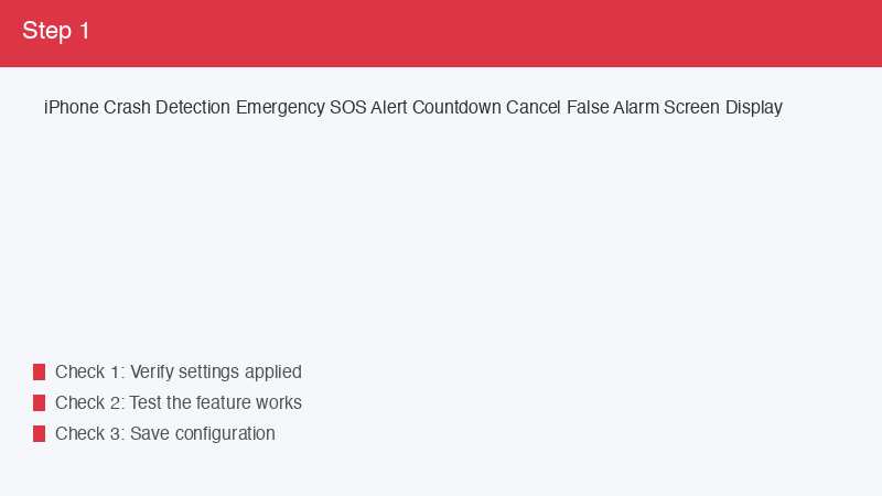 iPhone Crash Detection Emergency SOS Alert Countdown Cancel False Alarm Screen D