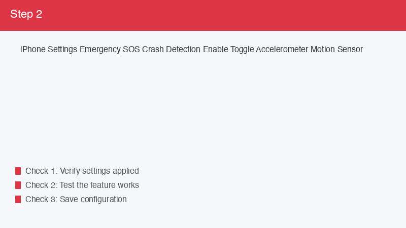 iPhone Settings Emergency SOS Crash Detection Enable Toggle Accelerometer Motion