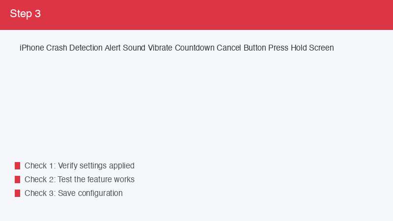 iPhone Crash Detection Alert Sound Vibrate Countdown Cancel Button Press Hold Sc