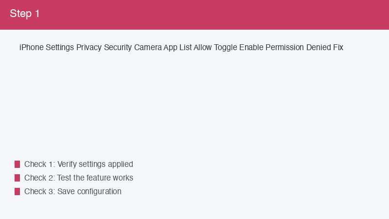 iPhone Settings Privacy Security Camera App List Allow Toggle Enable Permission 