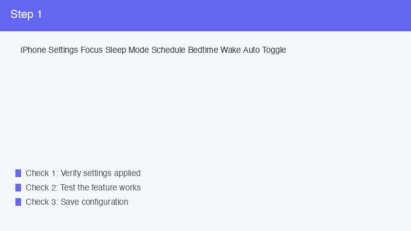 iPhone Settings Focus Sleep Mode Schedule Bedtime Wake Auto Toggle