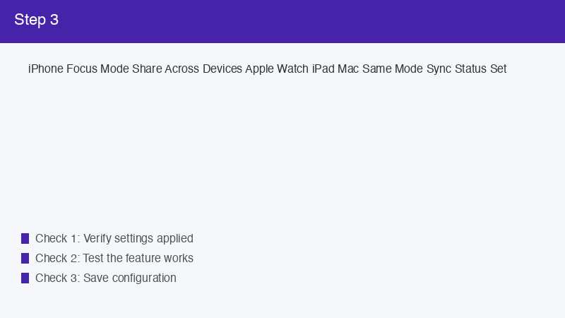 iPhone Focus Mode Share Across Devices Apple Watch iPad Mac Same Mode Sync Statu