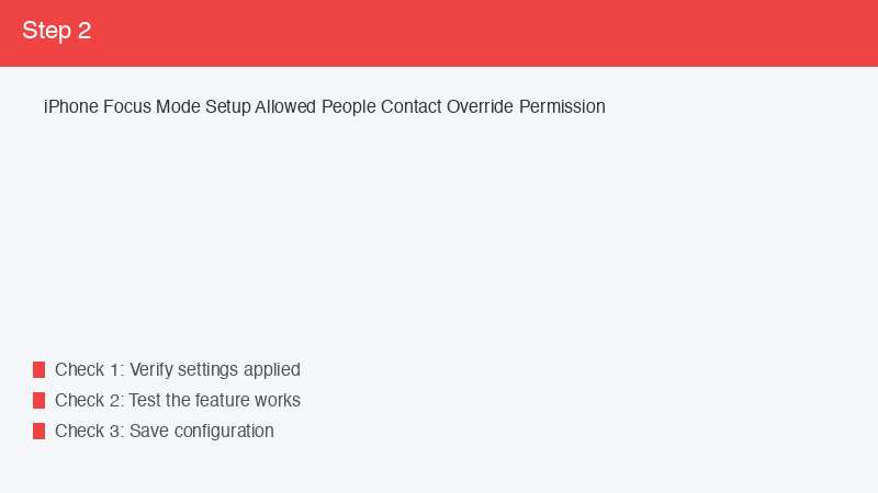 iPhone Focus Mode Setup Allowed People Contact Override Permission