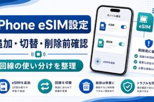 iPhone eSIM設定で追加、切替、削除前確認、回線の使い分けを整理する日本語アイキャッチ画像