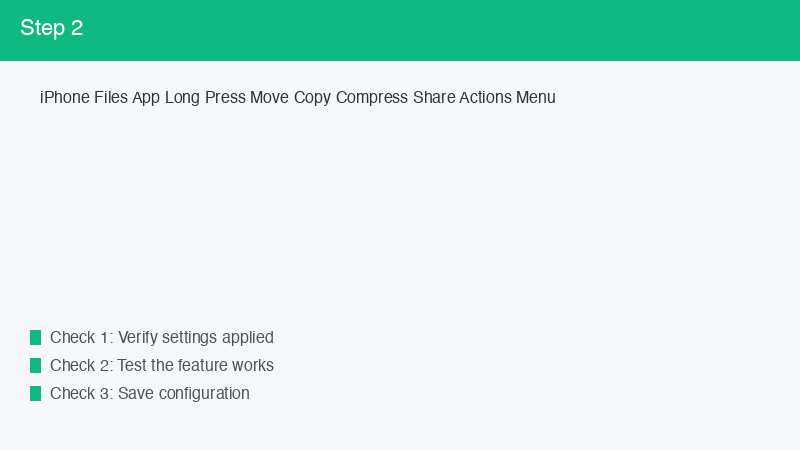iPhone Files App Long Press Move Copy Compress Share Actions Menu