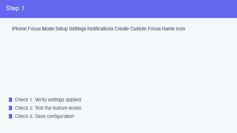 iPhone Focus Mode Setup Settings Notifications Create Custom Focus Name Icon