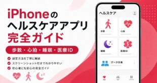 iPhoneのヘルスケアアプリで歩数や心拍や睡眠や医療IDを確認する流れを整理した日本語アイキャッチ画像