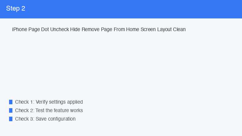 iPhone Page Dot Uncheck Hide Remove Page From Home Screen Layout Clean