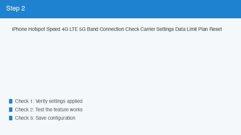 iPhone Hotspot Speed 4G LTE 5G Band Connection Check Carrier Settings Data Limit