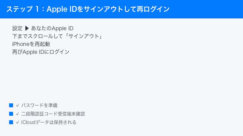 iPhone Settings Apple ID Sign Out Restart Re-Login Authentication
