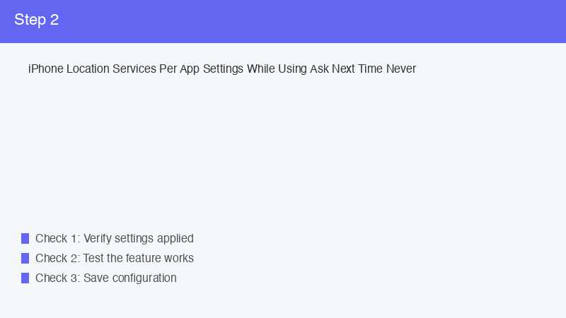 iPhone Location Services Per App Settings While Using Ask Next Time Never