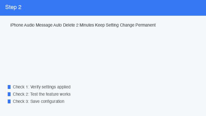 iPhone Audio Message Auto Delete 2 Minutes Keep Setting Change Permanent