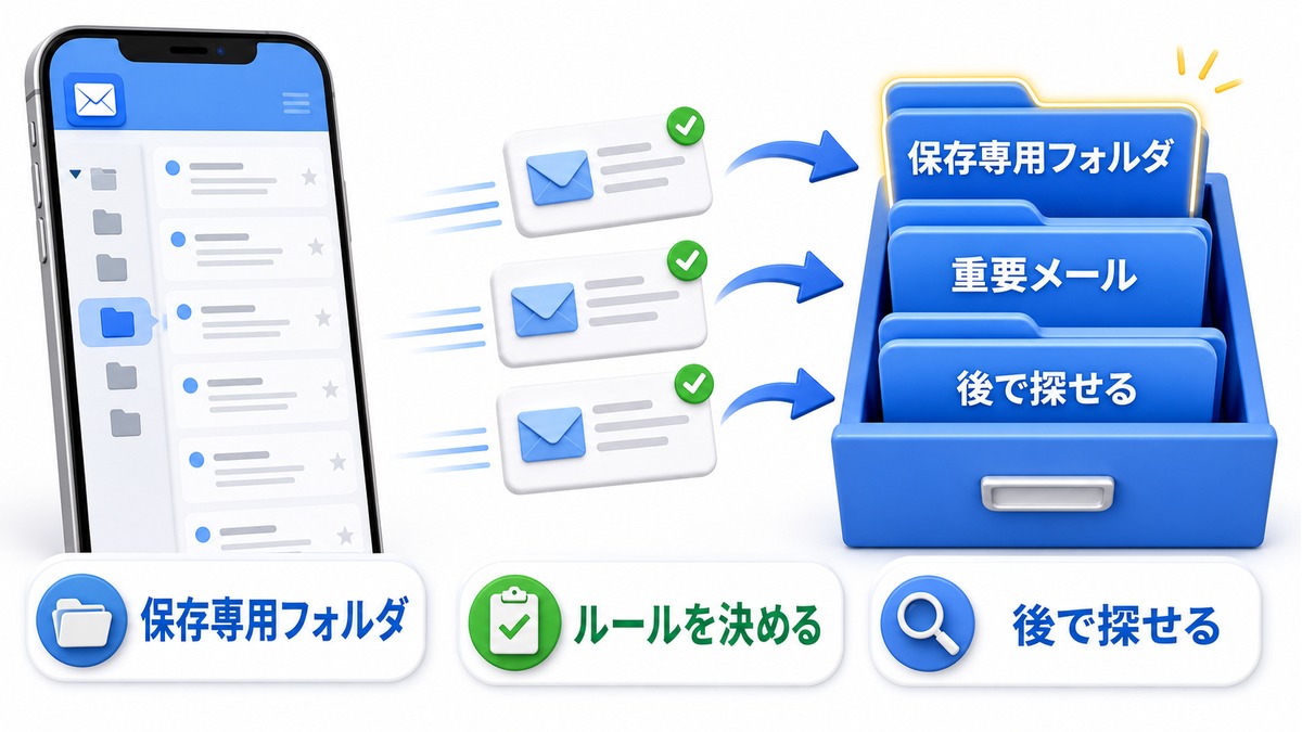 保存専用フォルダを作るの図解