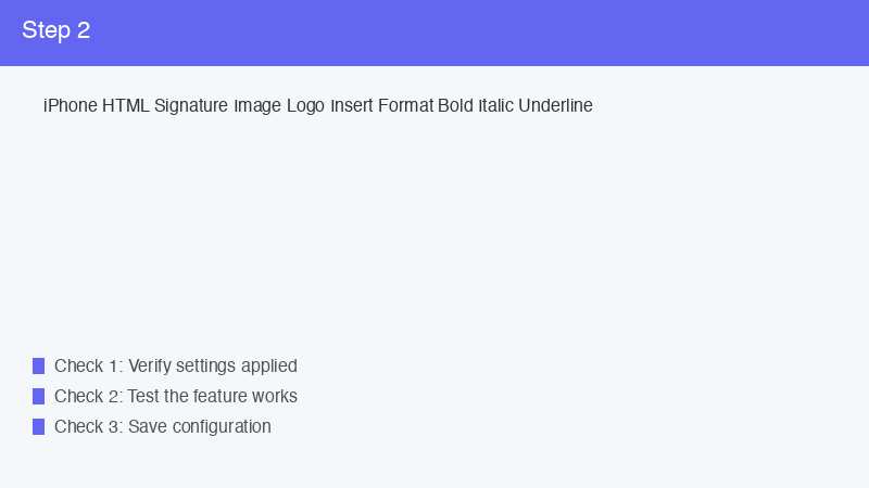 iPhone HTML Signature Image Logo Insert Format Bold Italic Underline