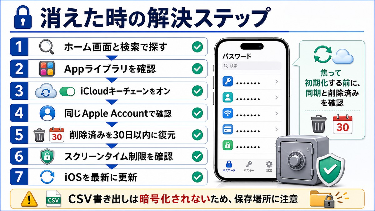 iPhoneのパスワードが消えた時の復旧ステップ