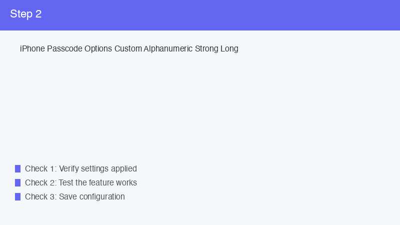 iPhone Passcode Options Custom Alphanumeric Strong Long
