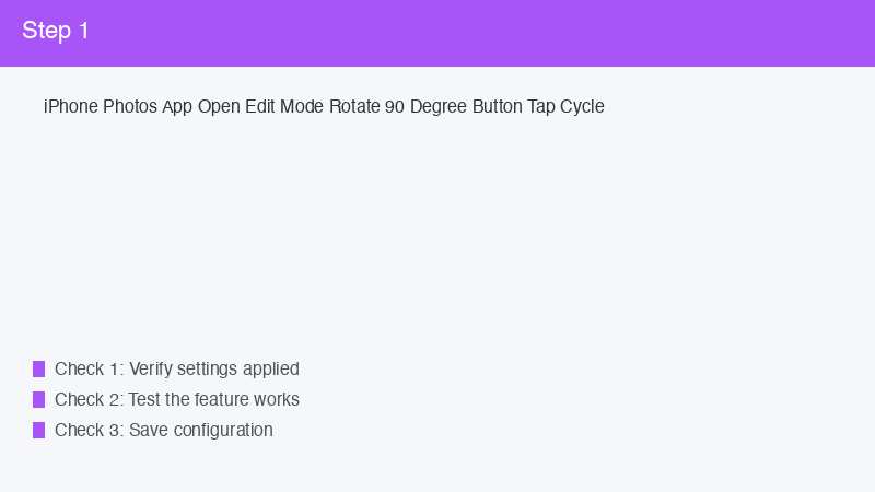 iPhone Photos App Open Edit Mode Rotate 90 Degree Button Tap Cycle