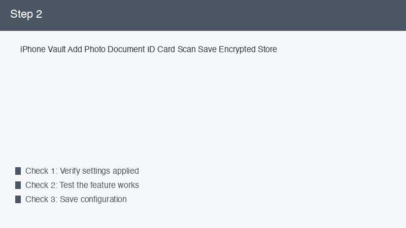 iPhone Vault Add Photo Document ID Card Scan Save Encrypted Store