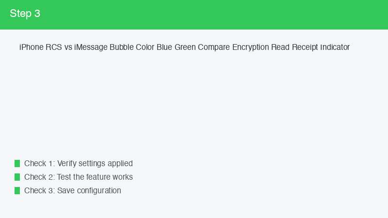 iPhone RCS vs iMessage Bubble Color Blue Green Compare Encryption Read Receipt I