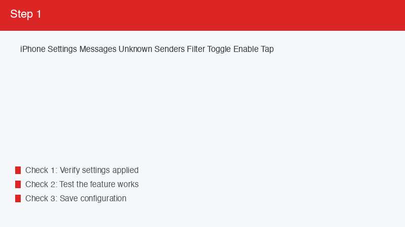 iPhone Settings Messages Unknown Senders Filter Toggle Enable Tap