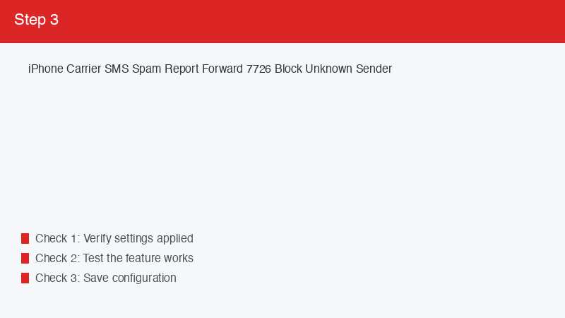 iPhone Carrier SMS Spam Report Forward 7726 Block Unknown Sender