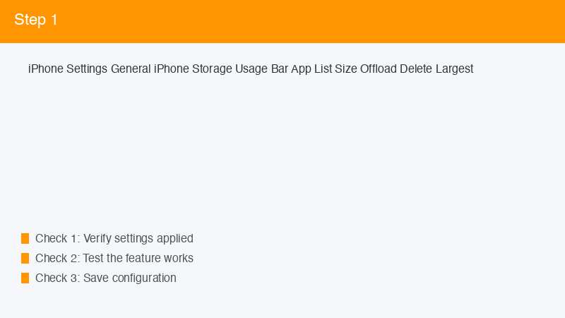 iPhone Settings General iPhone Storage Usage Bar App List Size Offload Delete La