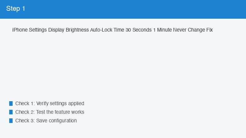 iPhone Settings Display Brightness Auto-Lock Time 30 Seconds 1 Minute Never Chan