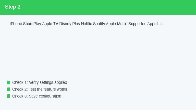 iPhone SharePlay Apple TV Disney Plus Netflix Spotify Apple Music Supported Apps