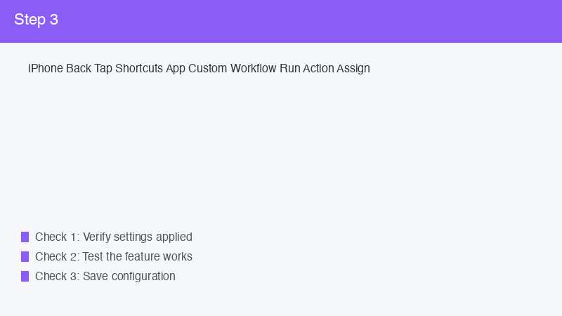iPhone Back Tap Shortcuts App Custom Workflow Run Action Assign